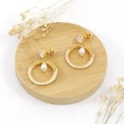 56.5x38mm Brass pierced drop pendant - Rhodium Tone x1