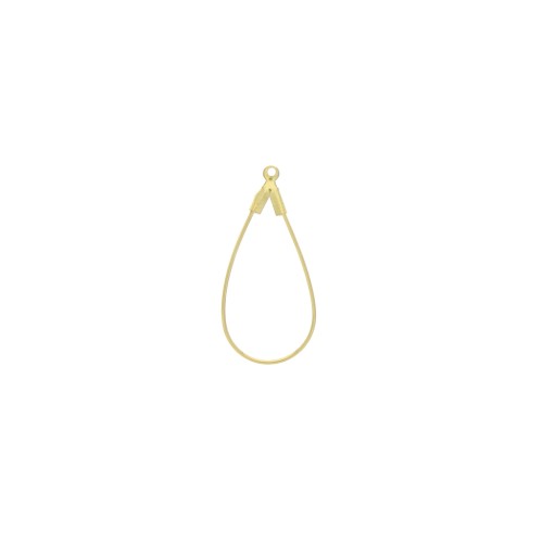 Drop earrings 31x15 mm - Fine gold plated x2