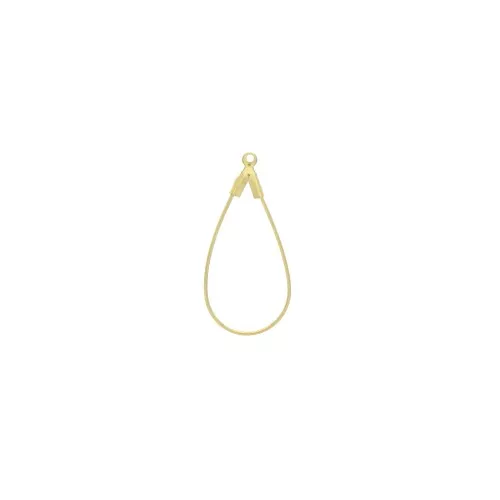 Drop earrings 31x15 mm - Fine gold plated x2