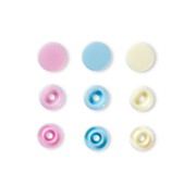 30 Colour snap press fastener - Prym Love - 12.4mm Light Blue - Lilac - Ecru