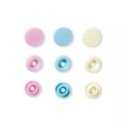 30 Colour snap press fastener - Prym Love - 12.4mm Light Blue - Lilac - Ecru