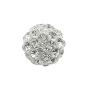 6mm Plasticine half-drilled round bead rhinestones - Crystal x1|raw }}