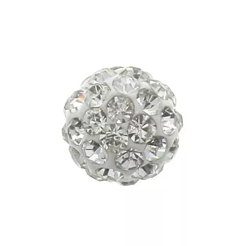 6mm Plasticine half-drilled round bead rhinestones - Crystal x1