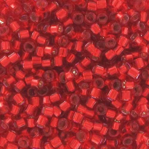Miyuki Delica 11/0  DB0602 - Dyed Silver Lined Red - Wholesale x 100g