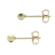 3mm Gold Filled Earstuds ball with stopper x2