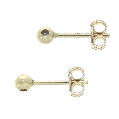 3mm Gold Filled Earstuds ball with stopper x2