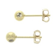 4mm Gold Filled Earstuds ball with stopper x2