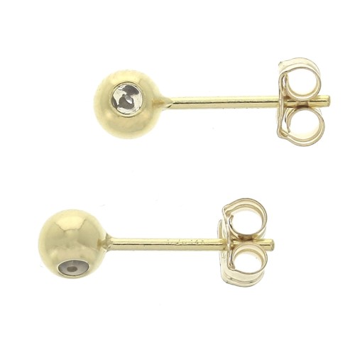 4mm Gold Filled Earstuds ball with stopper x2