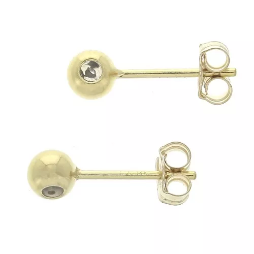 4mm Gold Filled Earstuds ball with stopper x2