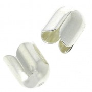 End cap 6mm Fine silver plating x4|raw }}