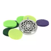 Stainless steel fragrance diffuser medallion and 10 refills - Rosette x1