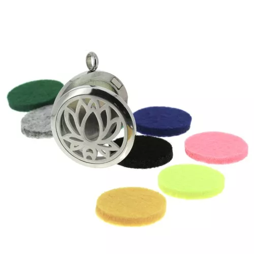 Stainless steel fragrance diffuser medallion and 10 refills - Lotus Flower x1