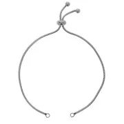 Adjustable bracelet for a spacer - serpentine link - 304 stainless steel, 22 cm