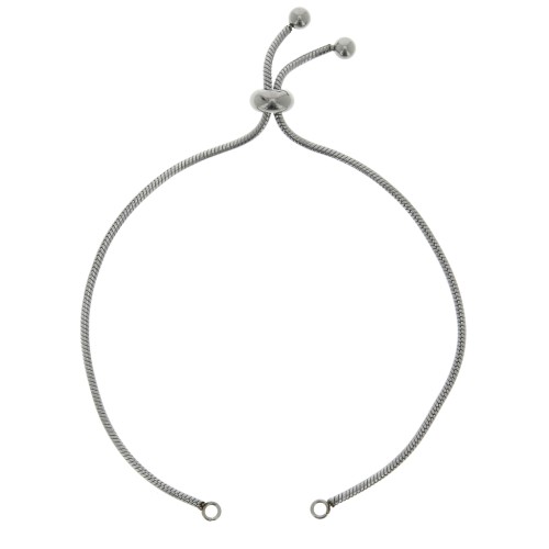 Adjustable bracelet for a spacer - serpentine link - 304 stainless steel, 22 cm