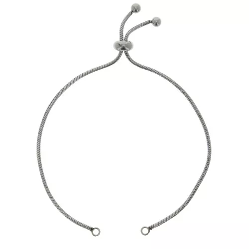Adjustable bracelet for spacer - serpentine link - 304 stainless steel x22 cm