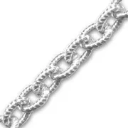 Aluminium Chain 10x8mm rhodié x1m