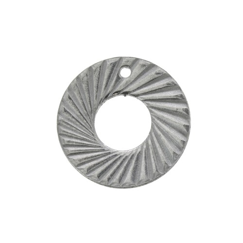 15mm Openwork round charm - Stainless Steel x1