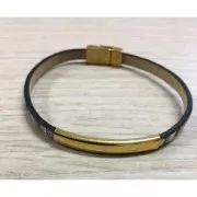 35x6mm Brass slightly curved tube slider for 5mm lace - Antique Silver Plating x1