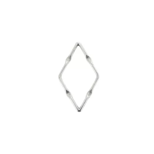 23x13mm Zamac textured rhombus spacer - Antique Silver Plating x1