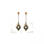 23x13mm Zamac textured rhombus spacer - Antique Silver Plating x1