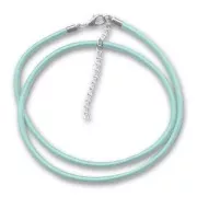 Silk choker 3mm aquamarine x1