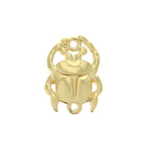 20x15mm Zamac 2-ring Beetle spacer - fine Gold plated x1