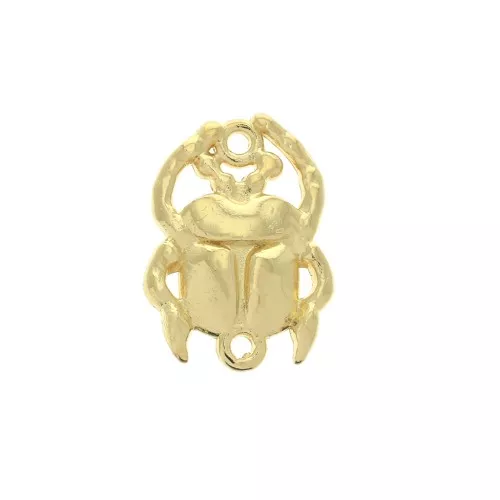 20x15mm Zamac 2-ring Beetle spacer - fine Gold plated x1