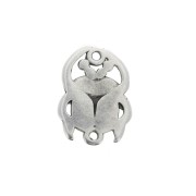20x15mm Zamac 2-ring Beetle spacer - Antique Silver Plating x1