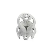 20x15mm Zamac 2-ring Beetle spacer - Antique Silver Plating x1