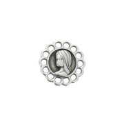 15mm Zamac round 14-rings spacer Virgin pattern - Antique Silver Plating x1