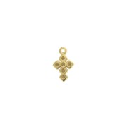 10x6mm Mini zamac cross charm - fine Gold plated x1