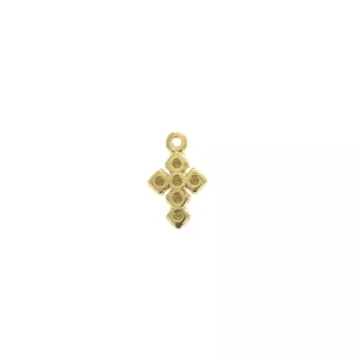 10x6mm Mini zamac cross charm - fine Gold plated x1