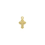 10x6mm Mini zamac cross charm - fine Gold plated x1