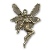 Fairy pendant 42mm Bronze tone x1