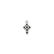 10x6mm Mini zamac cross charm - Antique Silver Plating x1