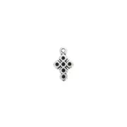 10x6mm Mini zamac cross charm - Antique Silver Plating x1