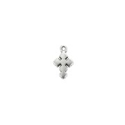 10x6mm Mini zamac cross charm - Antique Silver Plating x1