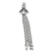 Angel drop chain tassel Old silver tone x1|raw }}