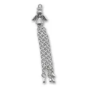 Angel drop chain tassel Old silver tone x1