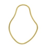 40x29mm Zamac design irregular oval pendant - fine Gold plated x1