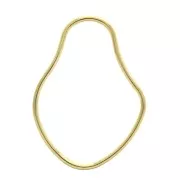 40x29mm Zamac design irregular oval pendant - fine Gold plated x1