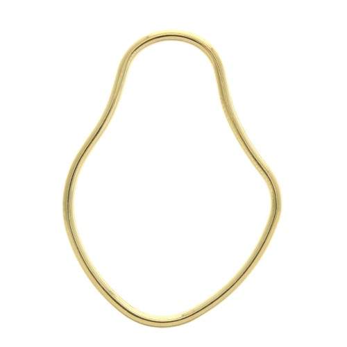 40x29mm Zamac design irregular oval pendant - fine Gold plated x1
