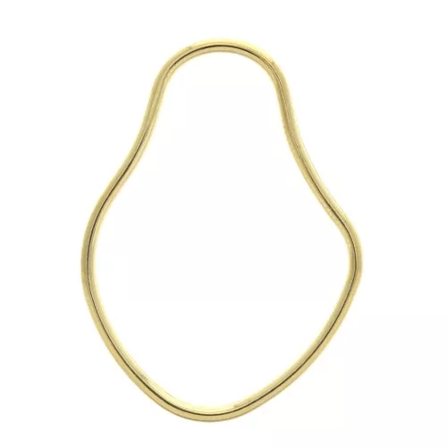 40x29mm Zamac design irregular oval pendant - fine Gold plated x1