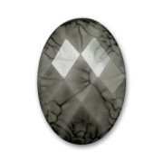 Faceted resin cabochon 18x13 mm Grey|raw }}
