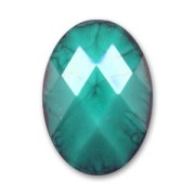 Faceted resin cabochon 17x12 mm Green Turquoise|raw }}