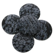 25mm Round cabochon - Speckled Obsidian x1