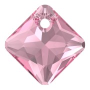 9mm Princess Cut PureCrystal 6431 pendant - Rose x1