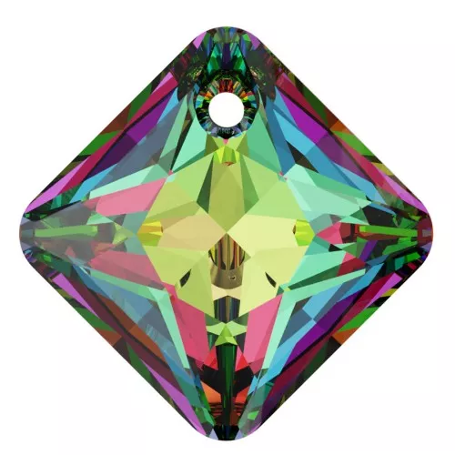 9mm Princess Cut PureCrystal 6431 pendant - Crystal Vitrail Medium x1
