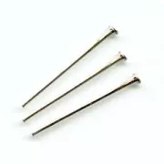 925 Sterling Silver head pin 17x2x0.7mm x10