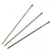 925 Sterling Silver head pin 40x1.5x0.6mm x10